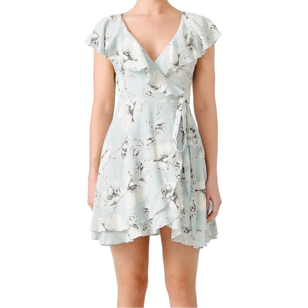 Free People French Quarter Floral Mini Wrap Dress